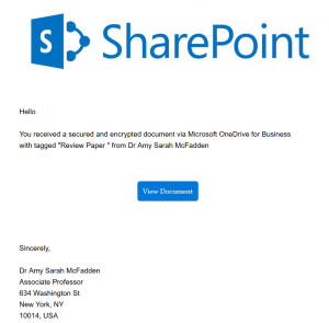 Phishing - Sharepoint Fake Document Link