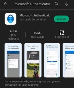 Install Authenticator from Google Play Store (Android)